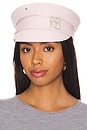 view 1 of 3 Pierced Logo-plaque Baker Boy Cap in Light Pink