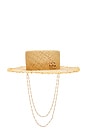 view 2 of 2 Canotier Hat in Natural Straw