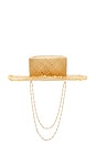 view 3 of 3 Canotier Hat in Natural Straw