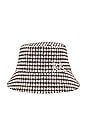 view 3 of 3 Houndstooth Check Bucket Hat in Brown
