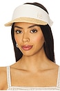 view 1 of 4 VISIÈRE STRAW BRAID & LINEN VISOR in Ivory & Natural Straw
