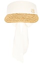 view 2 of 4 VISIÈRE STRAW BRAID & LINEN VISOR in Ivory & Natural Straw