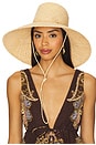 view 1 of 3 Monogram-Embellished Wide Brim Hat in Natural Straw