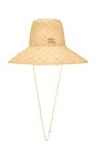 view 2 of 3 Monogram-Embellished Wide Brim Hat in Natural Straw