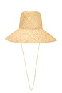 view 3 of 3 Monogram-Embellished Wide Brim Hat in Natural Straw