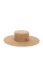 view 2 of 3 Canotier Hat in Beige