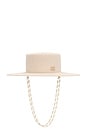 view 1 of 3 Canotier Hat in Beige