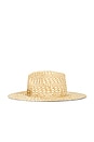 view 4 of 4 Rhomboidal Pattern Fedora Hat in Beige