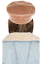 view 2 of 3 Monogram Embroidered Baker Boy Cap in Beige