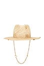 view 1 of 3 Chain Strap Fedora Hat in Natural