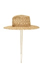 view 4 of 4 CUT OUT DOUBLE CHAIN STRAP FEDORA HAT 페도라 햇 in Natural Straw