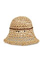 view 2 of 2 Cut Out Straw Bucket Hat in Natural Straw