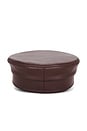 view 4 of 4 Monogram Embellished Leather Baker Boy Cap in Brown
