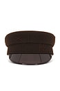 view 1 of 3 Wool Blend Baker Boy Cap in Brown
