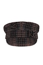 view 1 of 3 Check Print Baker Boy Cap in Brown
