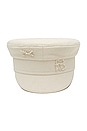 view 1 of 1 Monogram Pearls Embellished Baker Boy Cap in Ivory