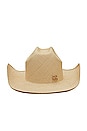 view 1 of 1 Monogram Embellished Cowboy Hat in Natural Straw