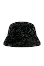 view 2 of 3 Faux Fur Lampshade Bucket Hat in Black