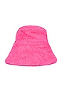 view 2 of 3 Faux Fur Bucket Hat in Pink