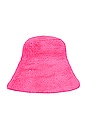 view 3 of 3 Faux Fur Bucket Hat in Pink