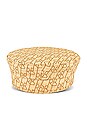 view 3 of 3 Rb Pattern Baker Boy Cap in Natural Straw & Brown