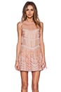 view 1 of 4 Point D'Esprit and Scallop Emroidered Drop Waist Dress in Blush