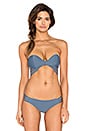view 1 of 4 Tropic Doom Underwire Bandeau Bikini Top in Mosaic Blue