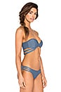 view 2 of 4 Tropic Doom Underwire Bandeau Bikini Top in Mosaic Blue