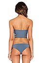 view 3 of 4 Tropic Doom Underwire Bandeau Bikini Top in Mosaic Blue
