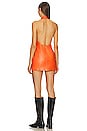 view 3 of 3 x Molnm Loquat Leather Mini Dress in Burnt Orange