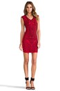 view 2 of 6 Abstract 3D Jacquard Dress in Black/Red in Black & Red
