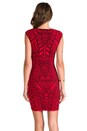 view 4 of 6 Abstract 3D Jacquard Dress in Black/Red in Black & Red