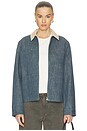 view 1 of 5 Corduroy Collar Denim Jacket in Denim Blue