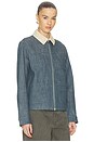 view 3 of 5 Corduroy Collar Denim Jacket in Denim Blue
