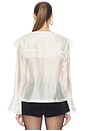 view 3 of 4 Oversized Collar Lace Blouse Bell Sleeves in Off White
