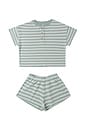 view 1 of 4 CONJUNTO TOP Y SHORT SUMMER in Sea Green Stripe