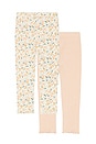 view 2 of 2 Ribbed Legging Set in Flower Field & Heathered Blush