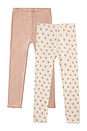 view 1 of 1 Ribbed Legging Set in Natural & Melon