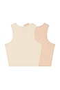 view 2 of 2 Ribbed Tank Set in Shell & Heathered Blush