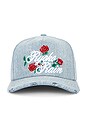 view 1 of 3 Denim Rose Strapback Hat in Blue