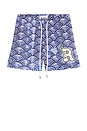 view 5 of 6 Seigaiha Waves Shorts in Blue