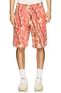 view 1 of 5 Tree Camo Double Knee Oversized Shorts in Pink Camo