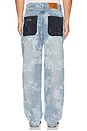view 5 of 7 Laser Engraved Floral Jeans in Blue