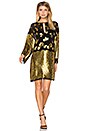 view 1 of 4 Iris Shift Dress in Black & Gold