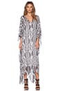 view 1 of 3 Phillipa V Neck Caftan in Pure White & Black Multi