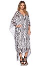view 2 of 3 Phillipa V Neck Caftan in Pure White & Black Multi