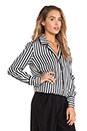 view 2 of 6 Liv Stripe Blouse in Black & Winter White