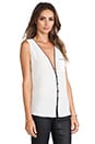 view 2 of 4 Sable Sleeveless V Neck Top in Optic White