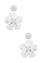 view 1 of 3 PENDIENTES PLASTIC FLOWER in White
