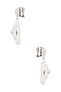 view 2 of 3 PENDIENTES PLASTIC FLOWER in White